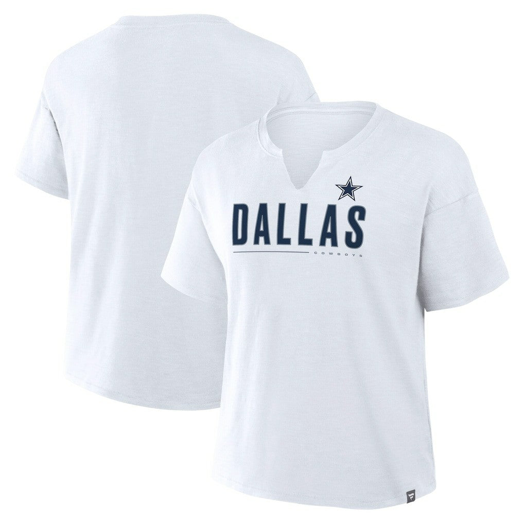 Dallas Cowboys Women's Redzone Slub Boxy T-Shirt White
