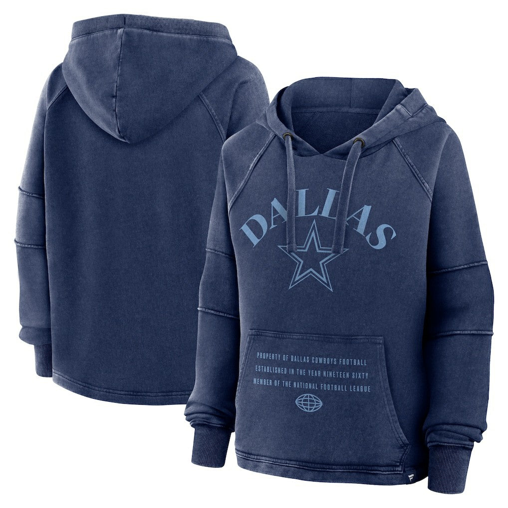 Dallas Cowboys Women's Oversized Raglan Gridiron Hoodie Navy
