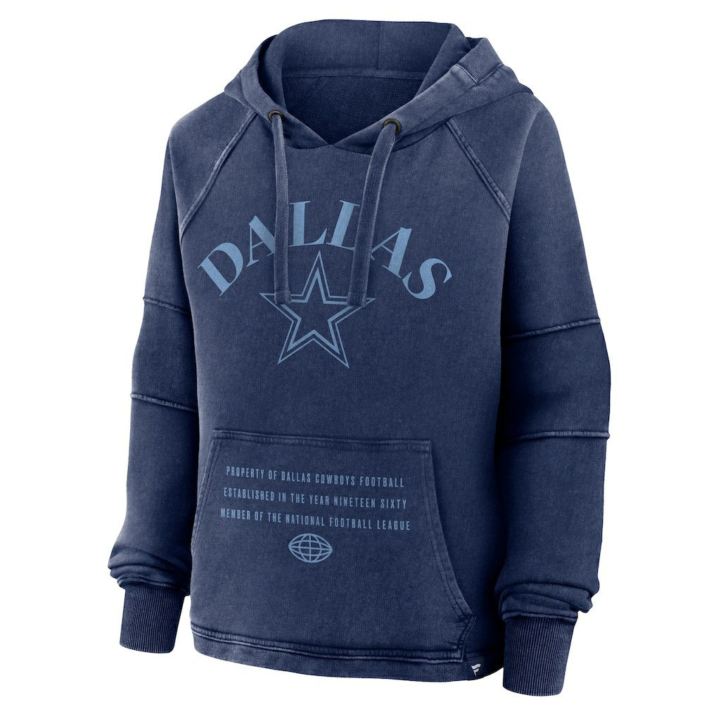 Dallas Cowboys Women's Oversized Raglan Gridiron Hoodie Navy
