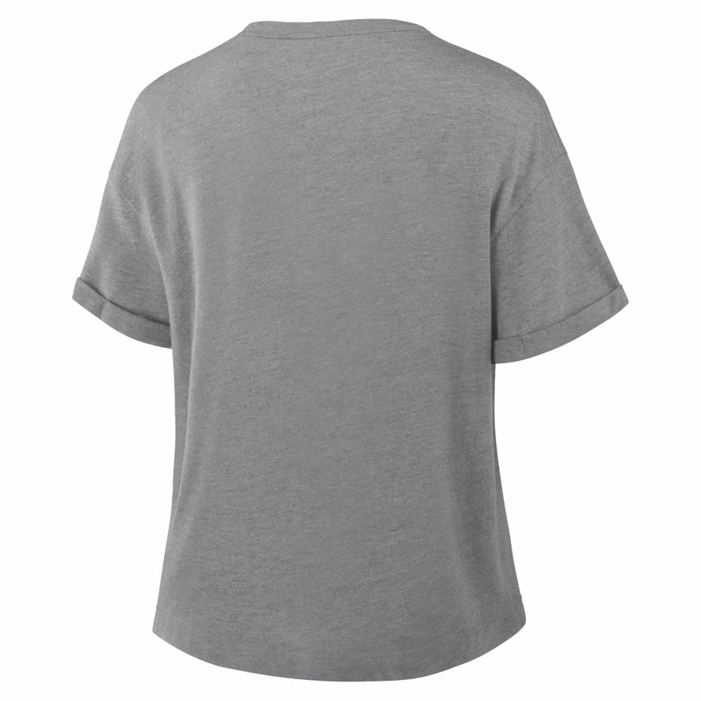 Dallas Cowboys Women's Pennant Wave Tribute Tri-Blend Boxy T-Shirt Heather Gray