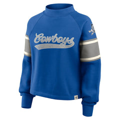Dallas Cowboys Oversized Hometown Toss Sweep Mock Neck Pullover Royal