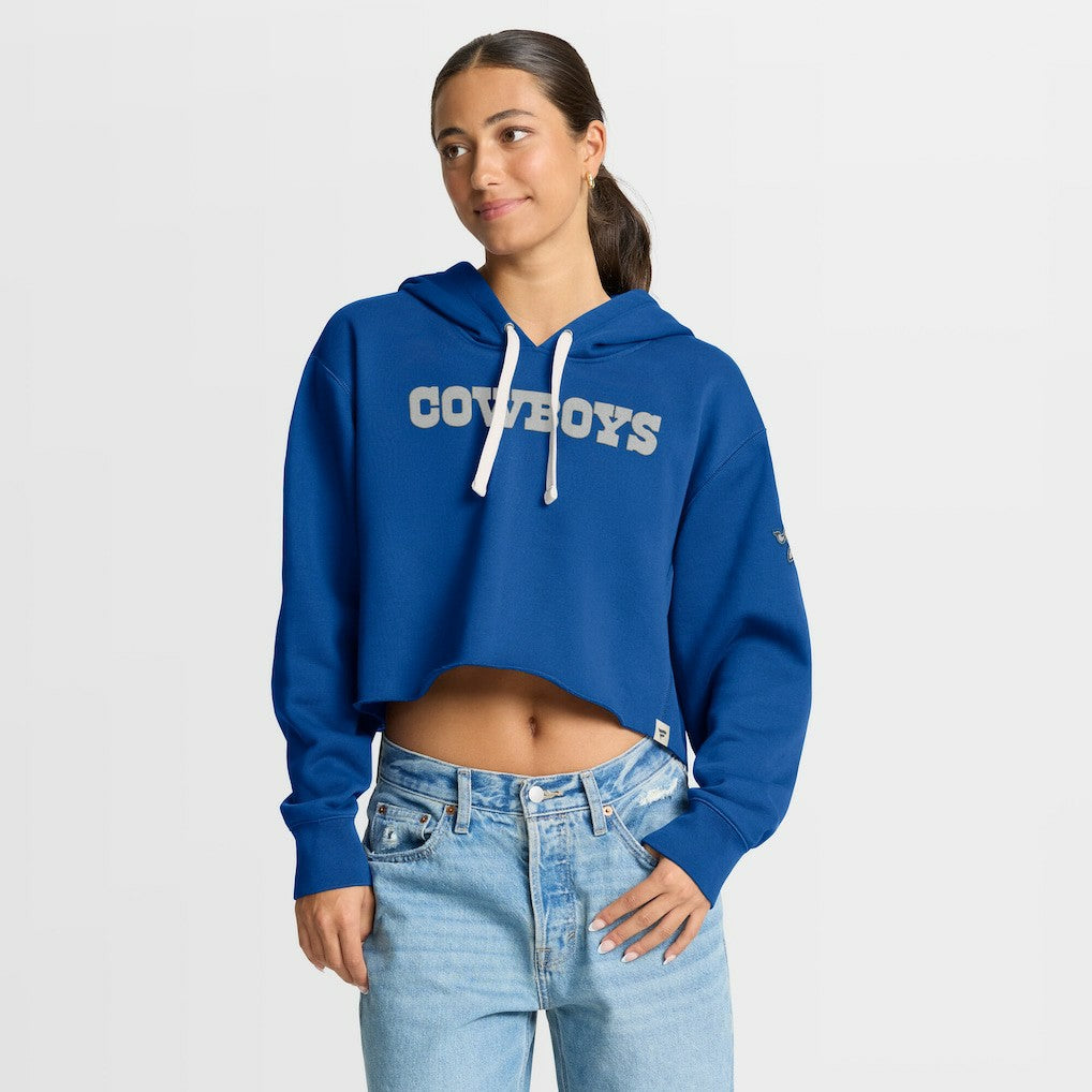 Dallas Cowboys Women's Oversized Hometown Heritage Cropped Hoodie Royal