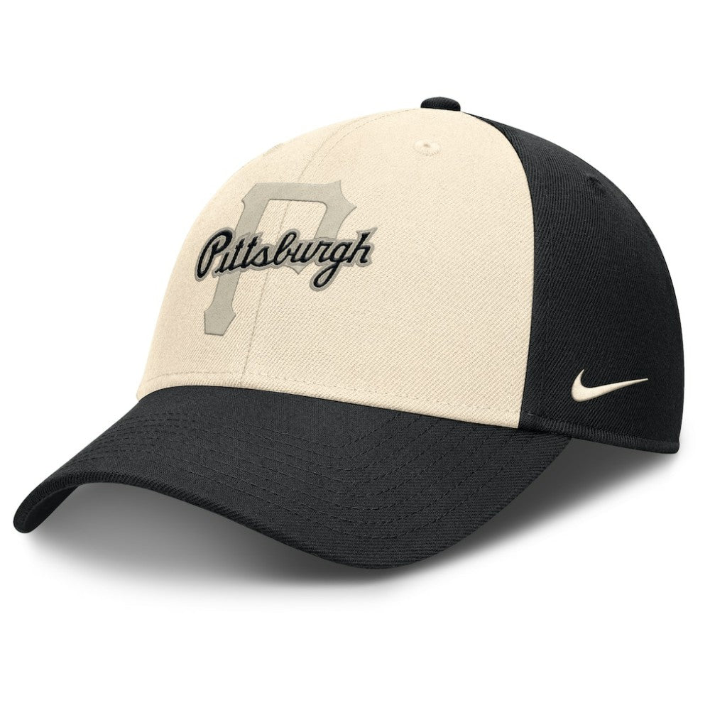 Pittsburgh Pirates Nike Statement Club Performance Adjustable Hat - Black/Natural Hats