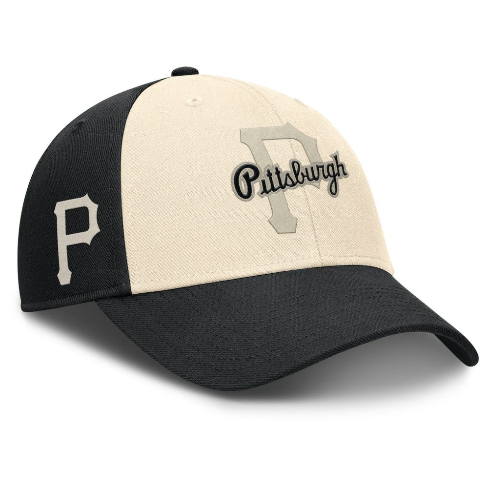Pittsburgh Pirates Nike Statement Club Performance Adjustable Hat - Black/Natural Hats