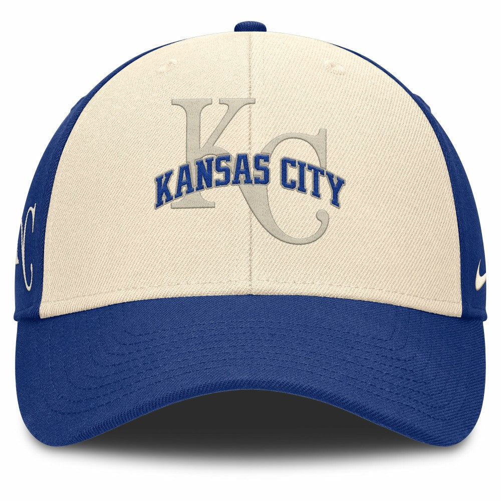 Kansas City Royals Nike Statement Club Performance Adjustable Hat - Royal/Natural Hats