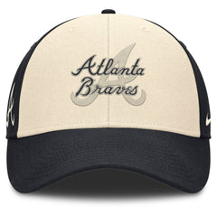 Atlanta Braves Nike Statement Club Performance Adjustable Hat - Navy/Natural Hats