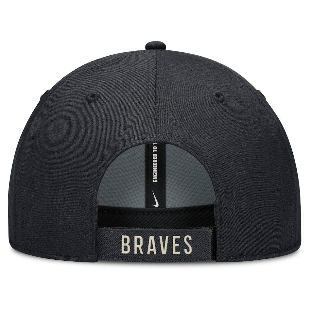 Atlanta Braves Nike Statement Club Performance Adjustable Hat - Navy/Natural Hats