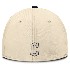 Cleveland Guardians Nike Statement Rise Performance Flex Hat - Natural/Navy Hats