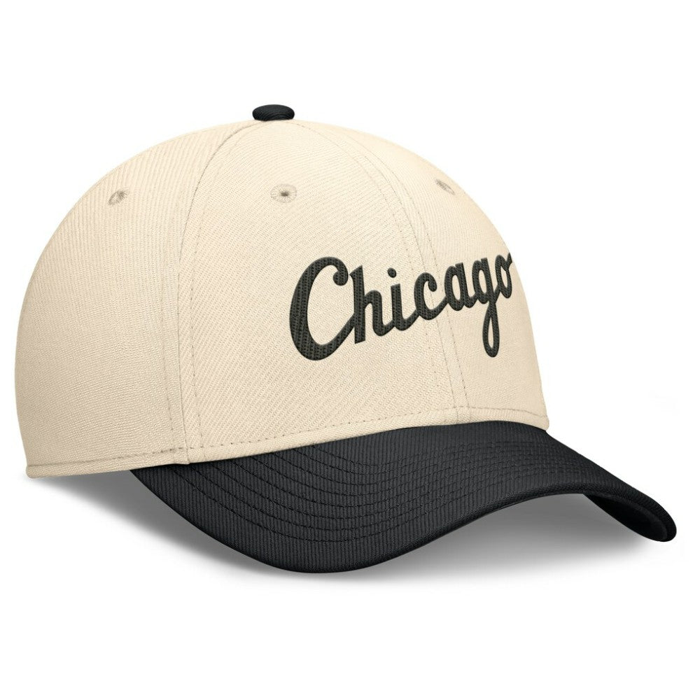 Chicago White Sox Nike Statement Rise Performance Flex Hat - Natural/Black Hats