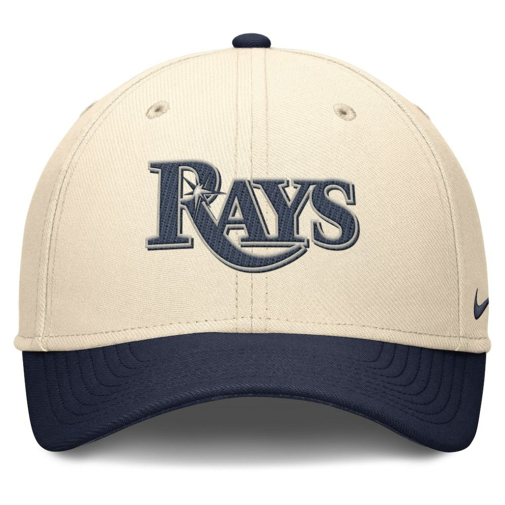 Tampa Bay Rays Nike Statement Rise Performance Flex Hat - Natural/Navy Hats
