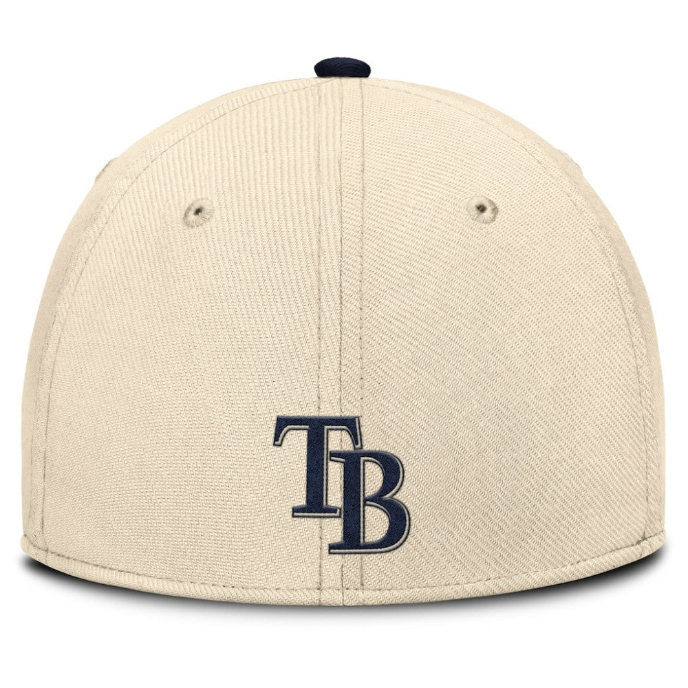 Tampa Bay Rays Nike Statement Rise Performance Flex Hat - Natural/Navy Hats
