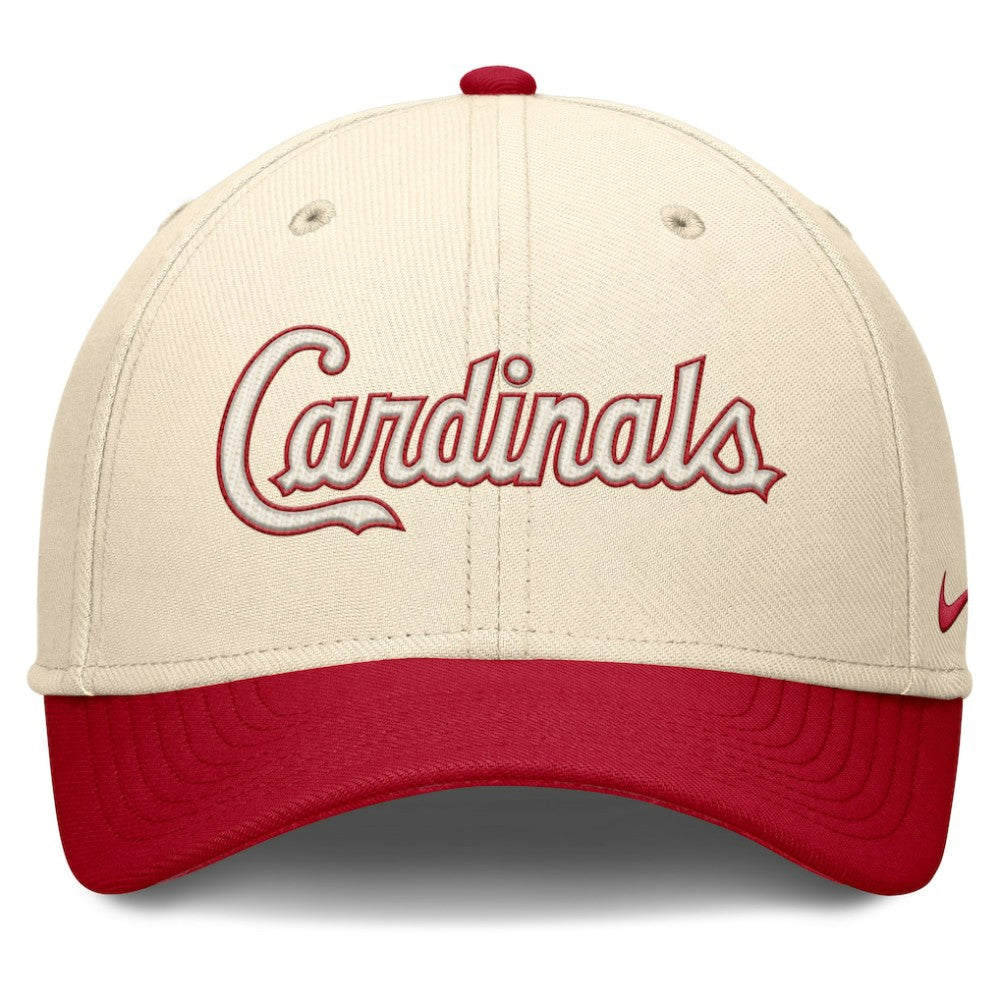 St. Louis Cardinals Nike Statement Rise Performance Flex Hat - Natural/Red Hats