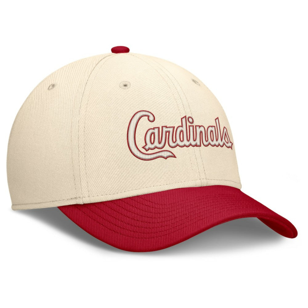 St. Louis Cardinals Nike Statement Rise Performance Flex Hat - Natural/Red Hats
