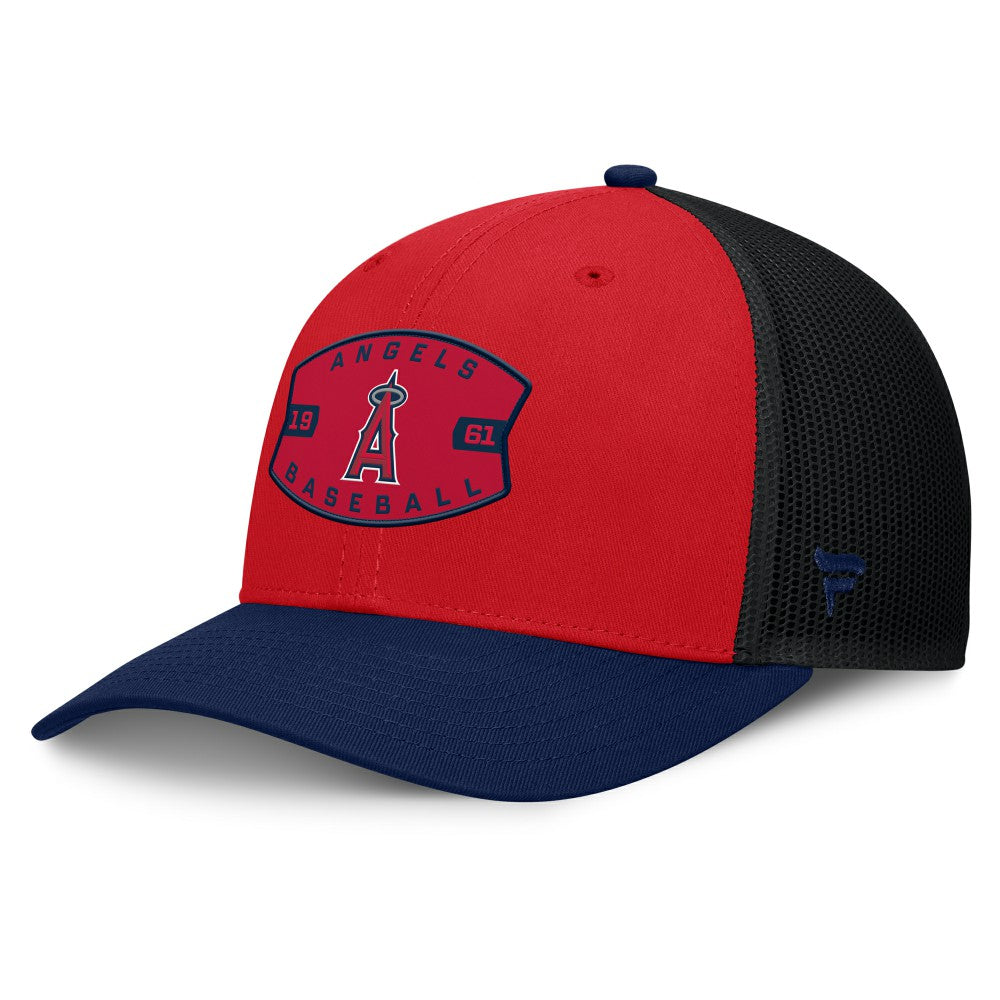 Los Angeles Angels Fanatics Cutoff Adjustable Trucker Hat - Red/Navy Hats