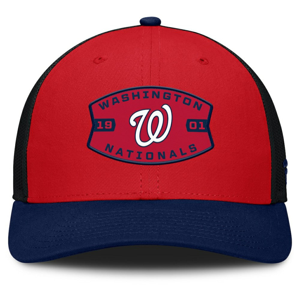 Washington Nationals Fanatics Cutoff Adjustable Trucker Hat - Red/Navy Hats