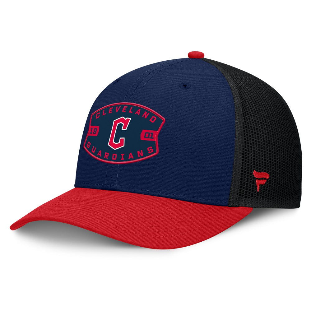 Cleveland Guardians Fanatics Cutoff Adjustable Trucker Hat - Navy/Red Hats