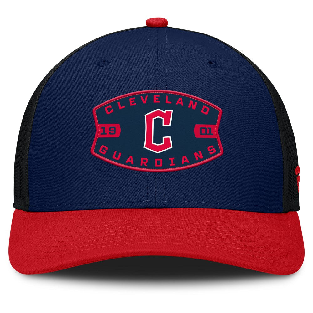 Cleveland Guardians Fanatics Cutoff Adjustable Trucker Hat - Navy/Red Hats