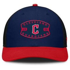 Cleveland Guardians Fanatics Cutoff Adjustable Trucker Hat - Navy/Red Hats