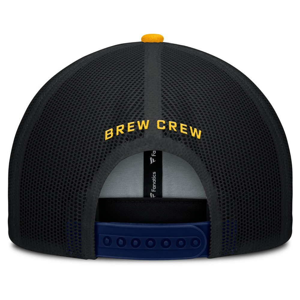 Milwaukee Brewers Fanatics Cutoff Adjustable Trucker Hat - Navy/Gold Hats