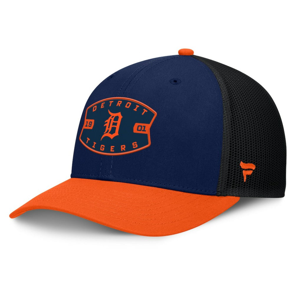 Detroit Tigers Fanatics Cutoff Adjustable Trucker Hat - Navy/Orange Hats