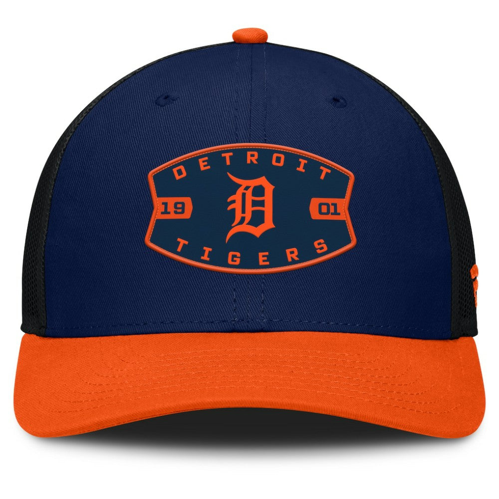 Detroit Tigers Fanatics Cutoff Adjustable Trucker Hat - Navy/Orange Hats