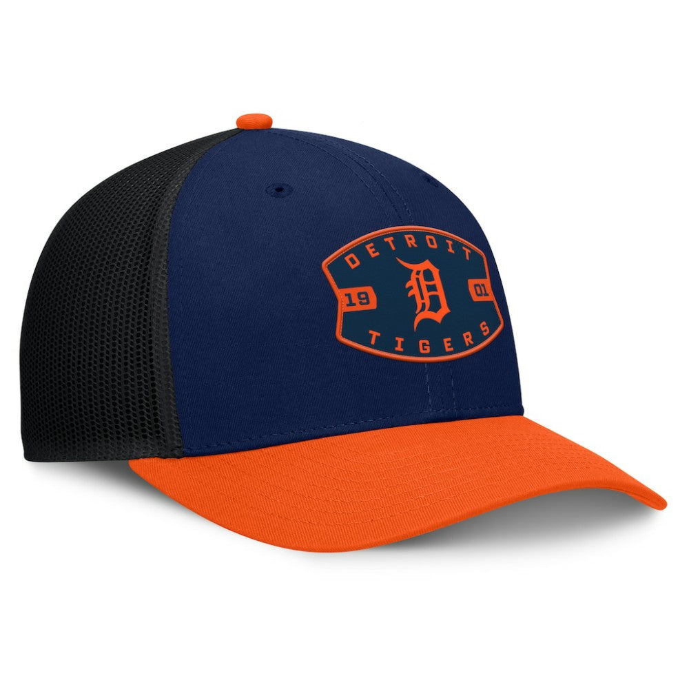 Detroit Tigers Fanatics Cutoff Adjustable Trucker Hat - Navy/Orange Hats