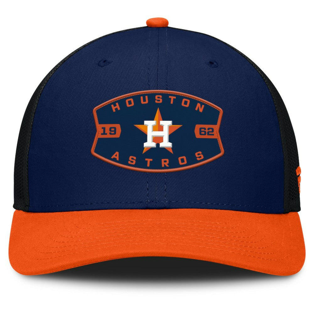 Houston Astros Fanatics Cutoff Adjustable Trucker Hat - Navy/Orange Hats