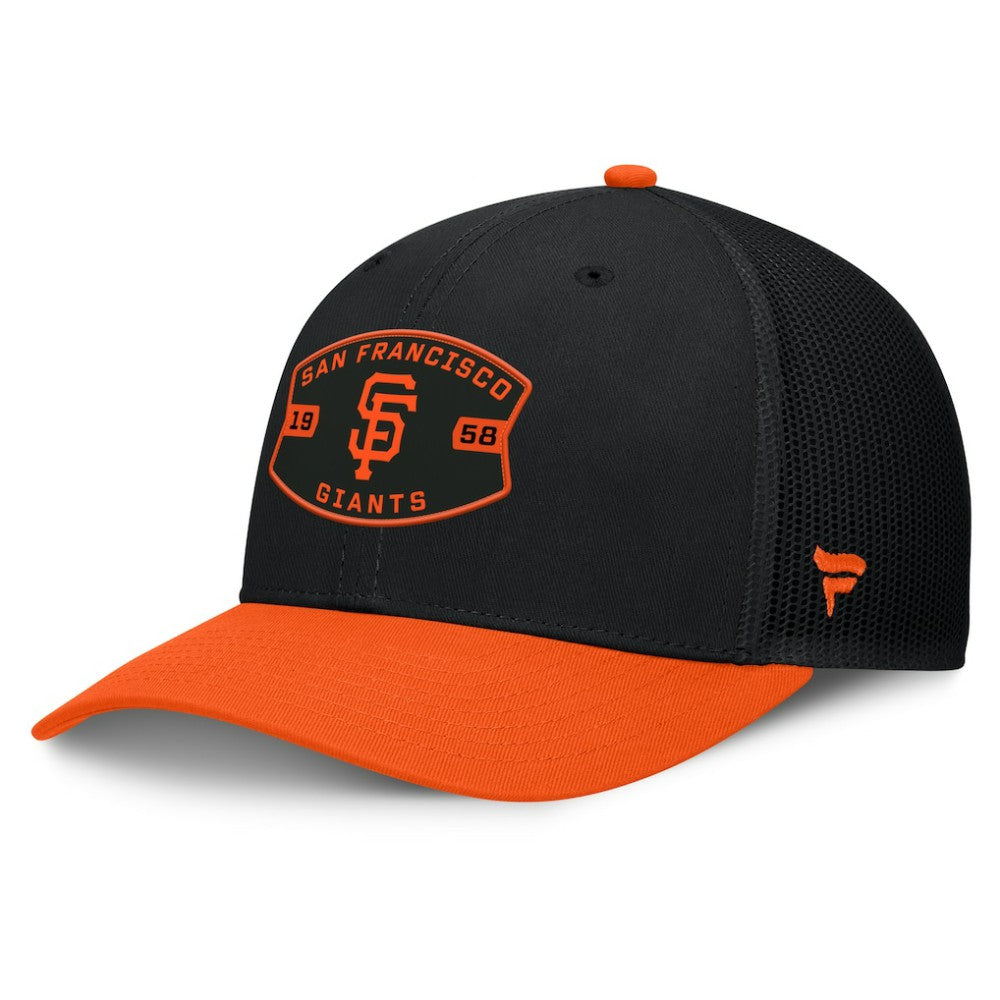 San Francisco Giants Fanatics Cutoff Adjustable Trucker Hat - Black/Orange Hats