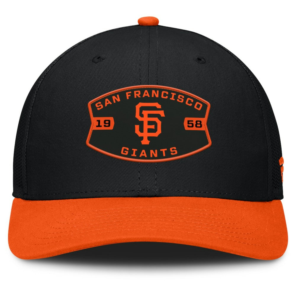 San Francisco Giants Fanatics Cutoff Adjustable Trucker Hat - Black/Orange Hats