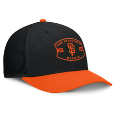 San Francisco Giants Fanatics Cutoff Adjustable Trucker Hat - Black/Orange Hats