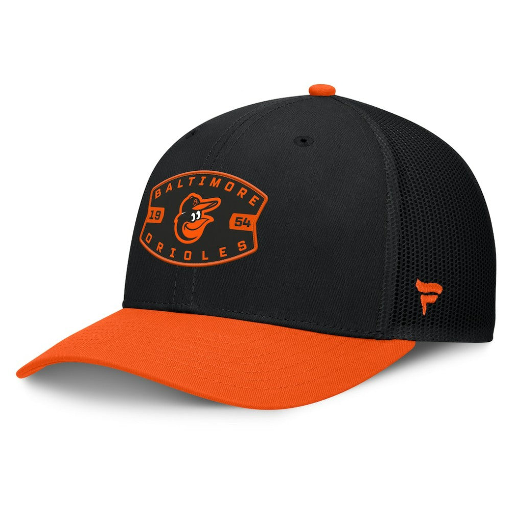 Baltimore Orioles Fanatics Cutoff Adjustable Trucker Hat - Black/Orange Hats