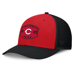 Cincinnati Reds Fanatics Cutoff Adjustable Trucker Hat - Red/Black Hats