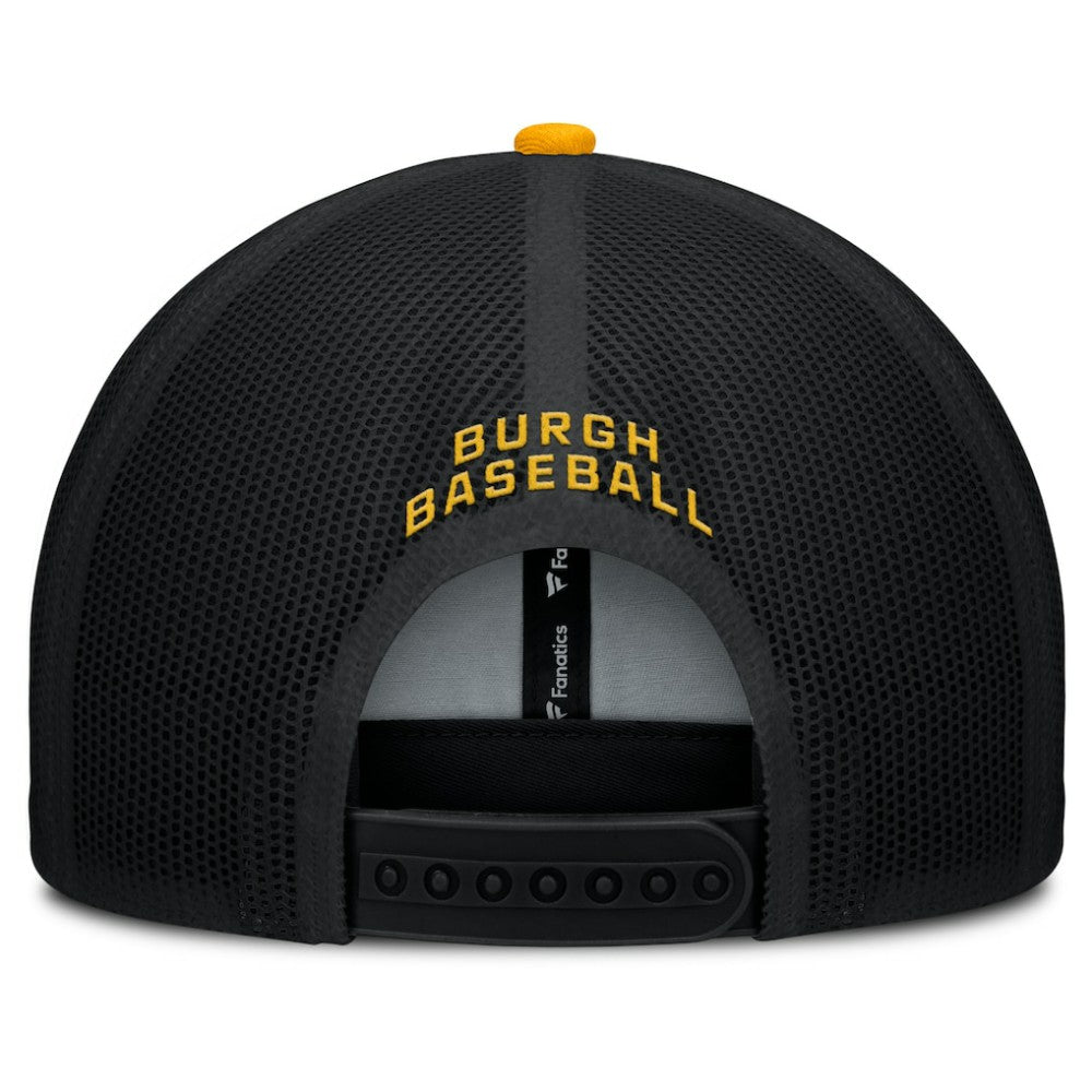 Pittsburgh Pirates Fanatics Cutoff Adjustable Trucker Hat - Black/Gold Hats