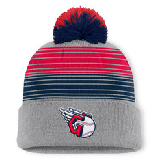 Cleveland Guardians Fanatics Balk Cuffed Knit Hat with Pom - Gray Hats