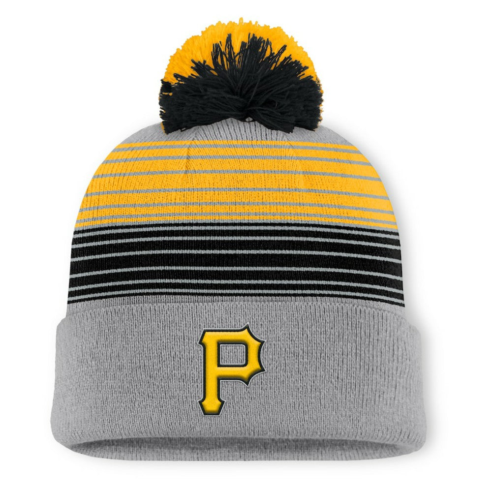 Pittsburgh Pirates Fanatics Balk Cuffed Knit Hat with Pom - Gray Hats