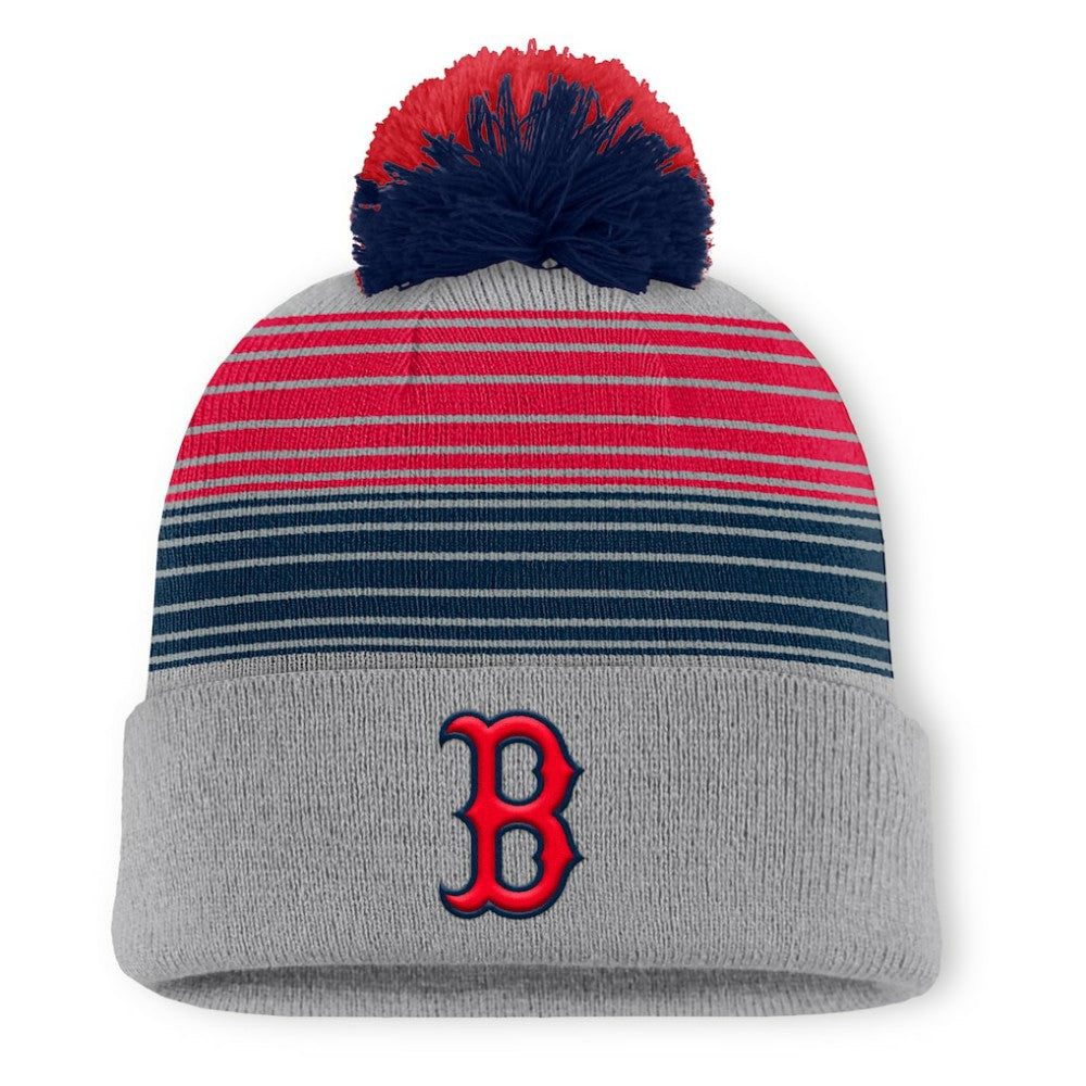 Boston Red Sox Fanatics Balk Cuffed Knit Hat with Pom - Gray Hats