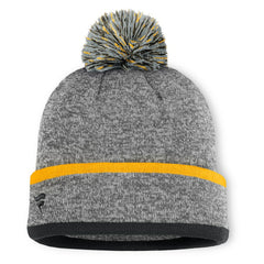 Pittsburgh Pirates Fanatics Backstop Cuffed Knit Hat with Pom - Heather Gray Hats
