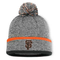 San Francisco Giants Fanatics Backstop Cuffed Knit Hat with Pom - Heather Gray Hats