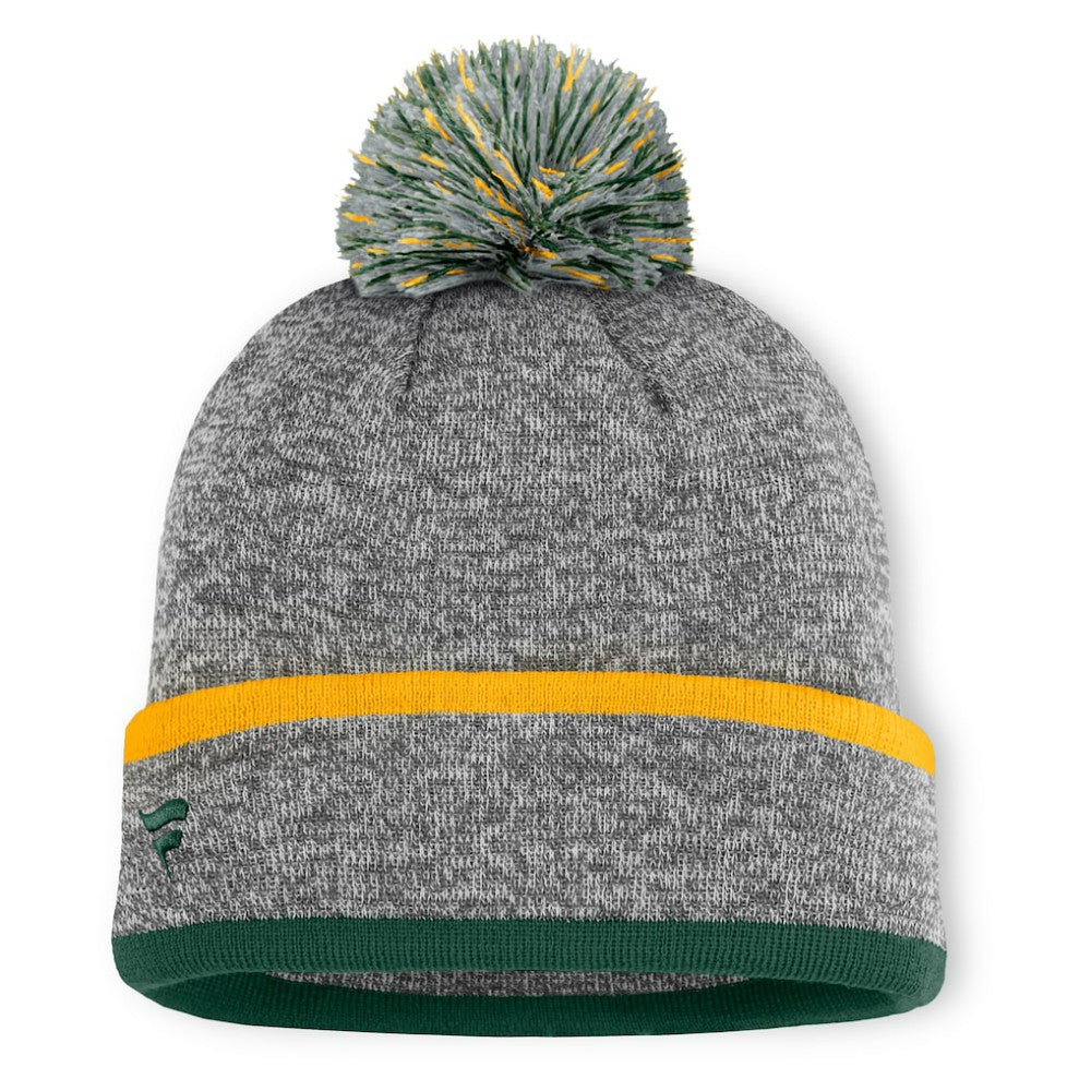 Athletics Fanatics Backstop Cuffed Knit Hat with Pom - Heather Gray Hats