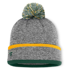 Athletics Fanatics Backstop Cuffed Knit Hat with Pom - Heather Gray Hats