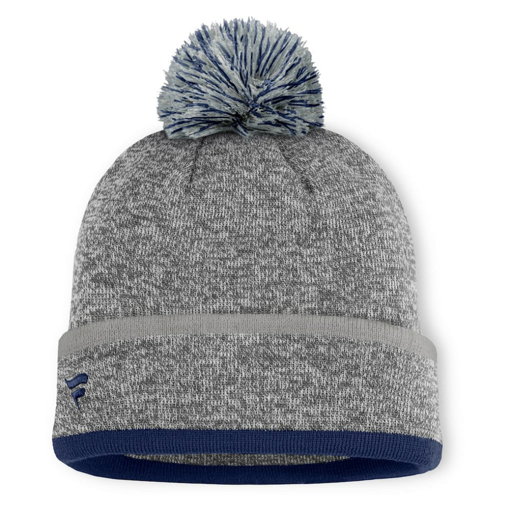 New York Yankees Fanatics Backstop Cuffed Knit Hat with Pom - Heather Gray Hats