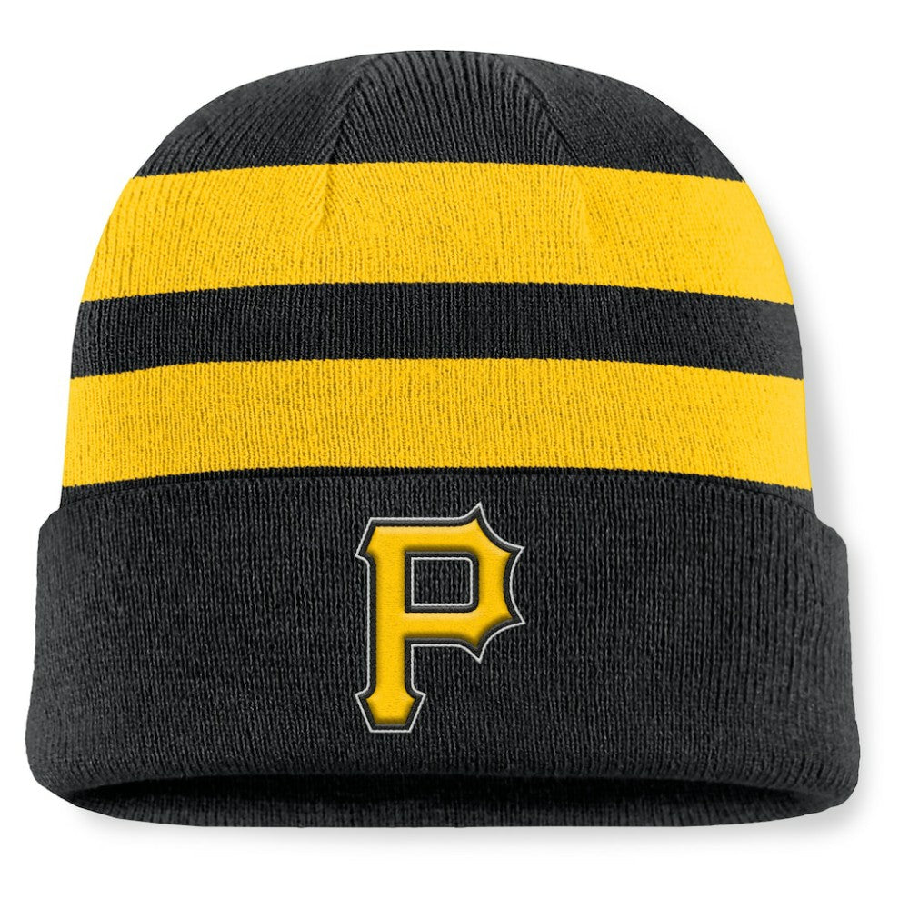 Pittsburgh Pirates Fanatics Baseline Cuffed Knit Hat - Black Hats