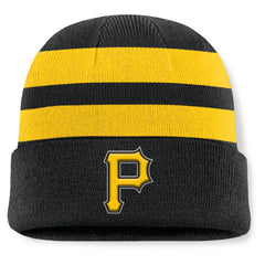 Pittsburgh Pirates Fanatics Baseline Cuffed Knit Hat - Black Hats