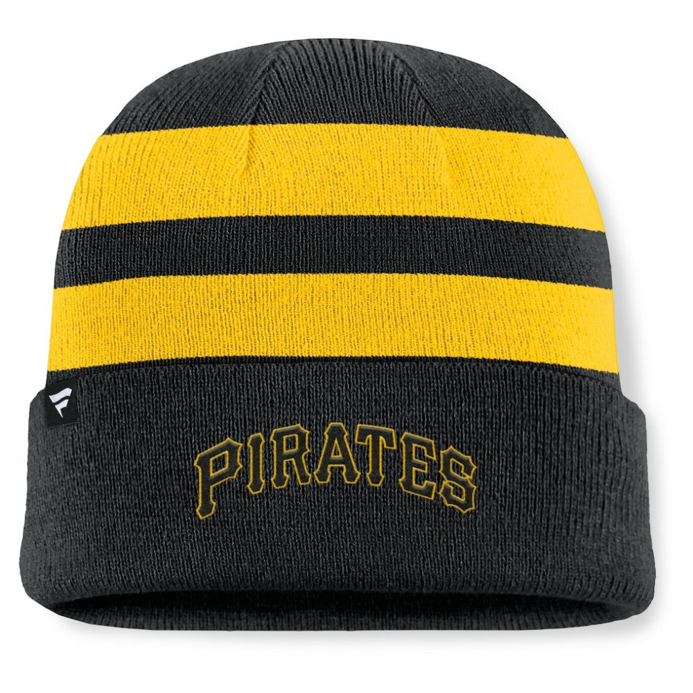 Pittsburgh Pirates Fanatics Baseline Cuffed Knit Hat - Black Hats