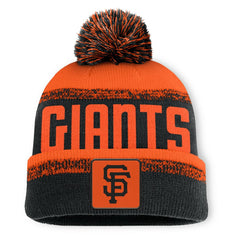 San Francisco Giants Fanatics No-Doubter Cuffed Knit Hat with Pom - Black/Orange Hats