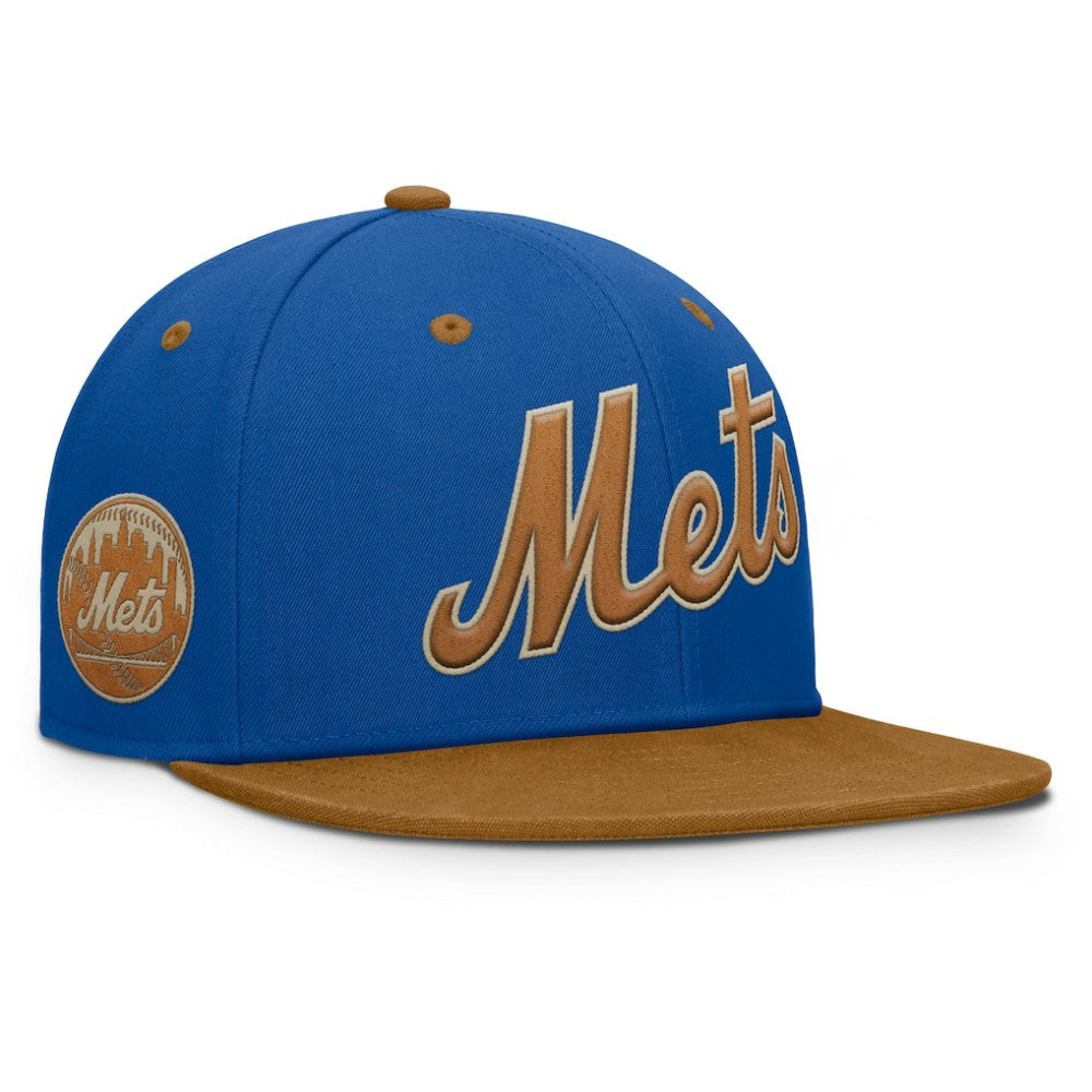 New York Mets Fanatics Splinter Fitted Hat - Royal/Tan Hats