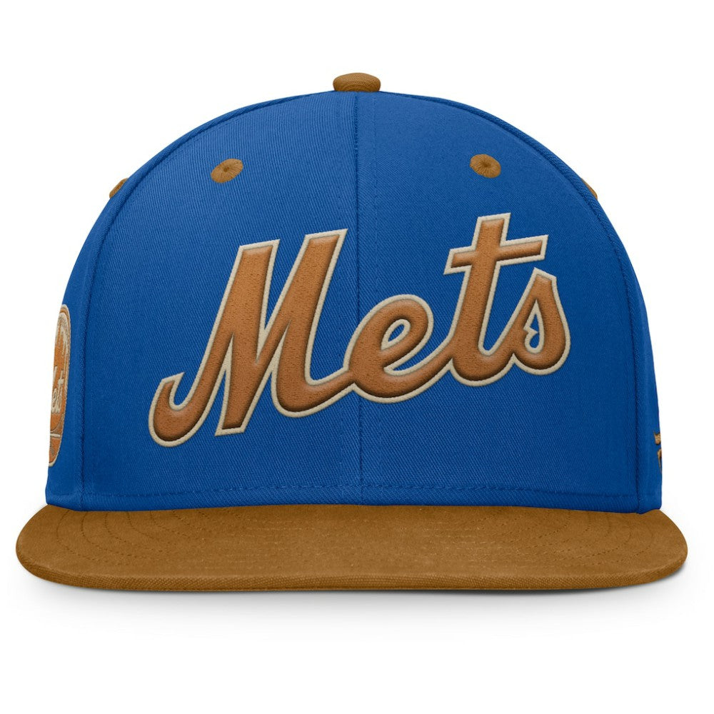 New York Mets Fanatics Splinter Fitted Hat - Royal/Tan Hats