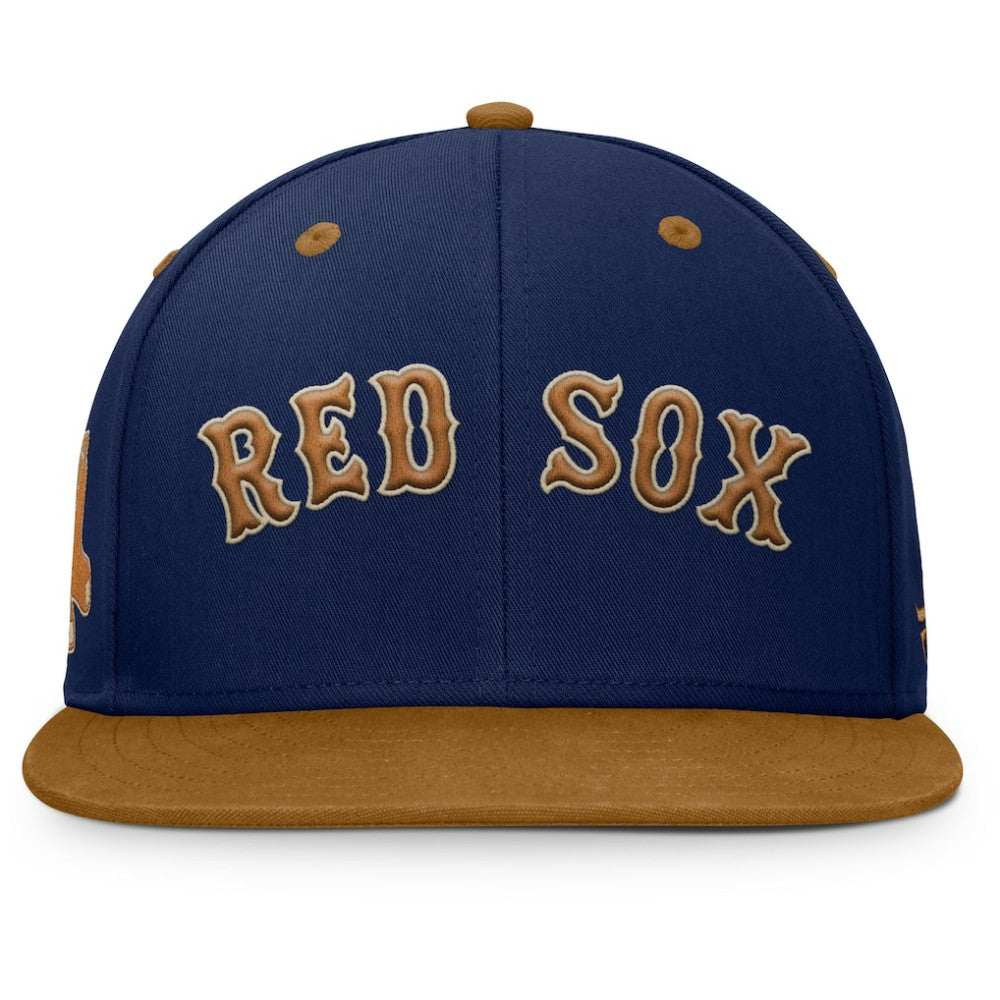Boston Red Sox Fanatics Splinter Fitted Hat - Navy/Tan Hats