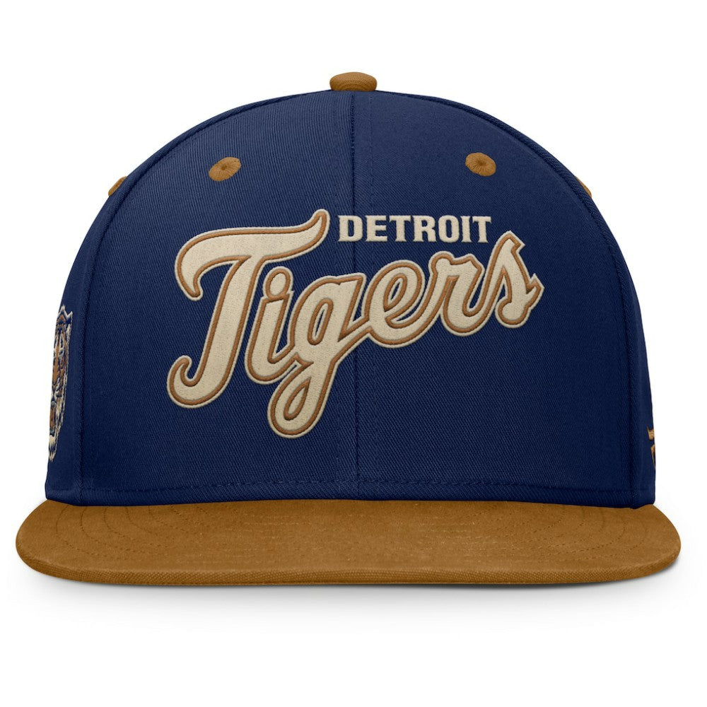 Detroit Tigers Fanatics Splinter Fitted Hat - Navy/Tan Hats