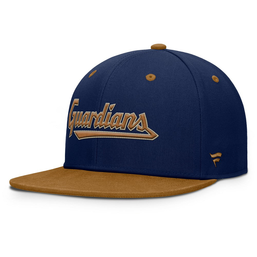 Cleveland Guardians Fanatics Splinter Fitted Hat - Navy/Tan Hats